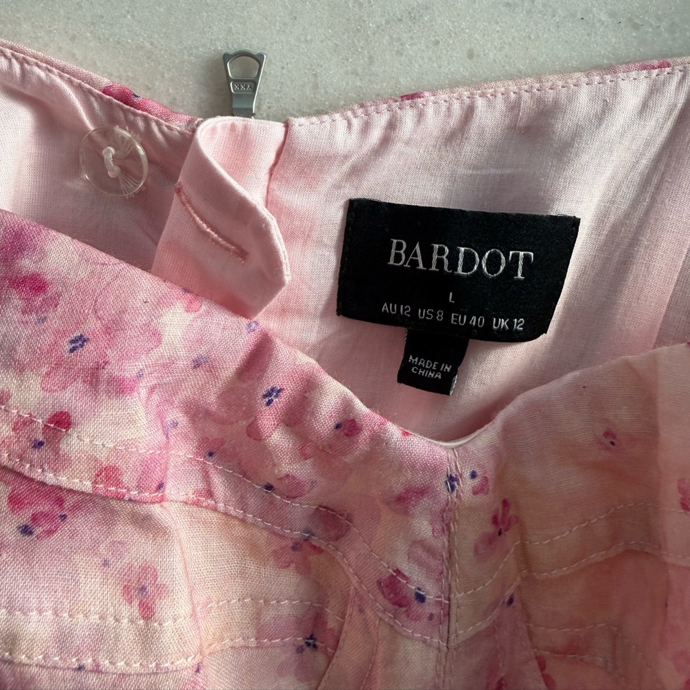 REVOLVE Bardot Corset Top Pink Floral Bustier Fitted Romantic Women Size L - Picture 9 of 16